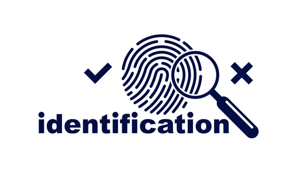 Finger Print Magnifying Glass Vector Simple Logo Icon Incognito Man — Stock Vector