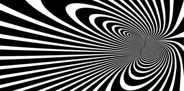 Абстрактное Искусство Черно Белых Линий Гипертрехмерном Перспективном Векторе Фоне Художественная — стоковый вектор