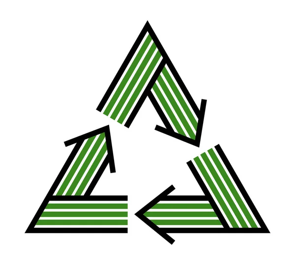 Riciclare Icona Del Triangolo Vettoriale Moderno Stile Geometrico Lineare Isolato — Vettoriale Stock