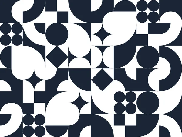 Patrón Geométrico Abstracto Sin Costura Con Elementos Simples Blanco Negro — Archivo Imágenes Vectoriales