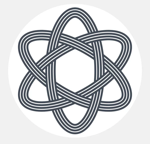 Atom Vektor Symbol Modern Linjär Stil Isolerad Vit Vetenskap Ikon — Stock vektor