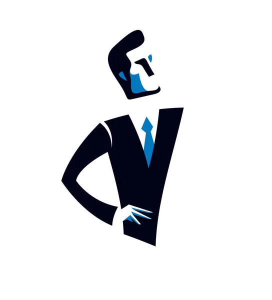 Logotipo Ícone Atrativo Novo Vetor Homem Negócios Isolado Branco Símbolo — Vetor de Stock