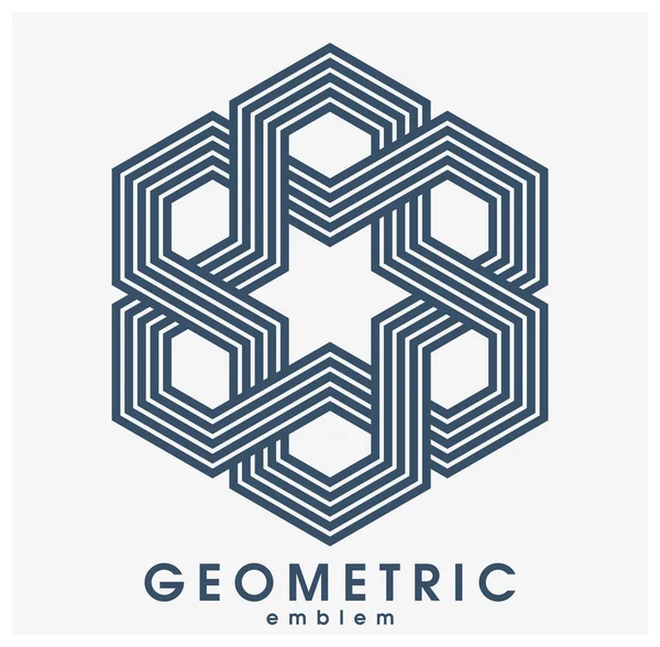Abstract Geometric Vector Logo Isolated White Linear Graphic Design Modern — Stock Vector
