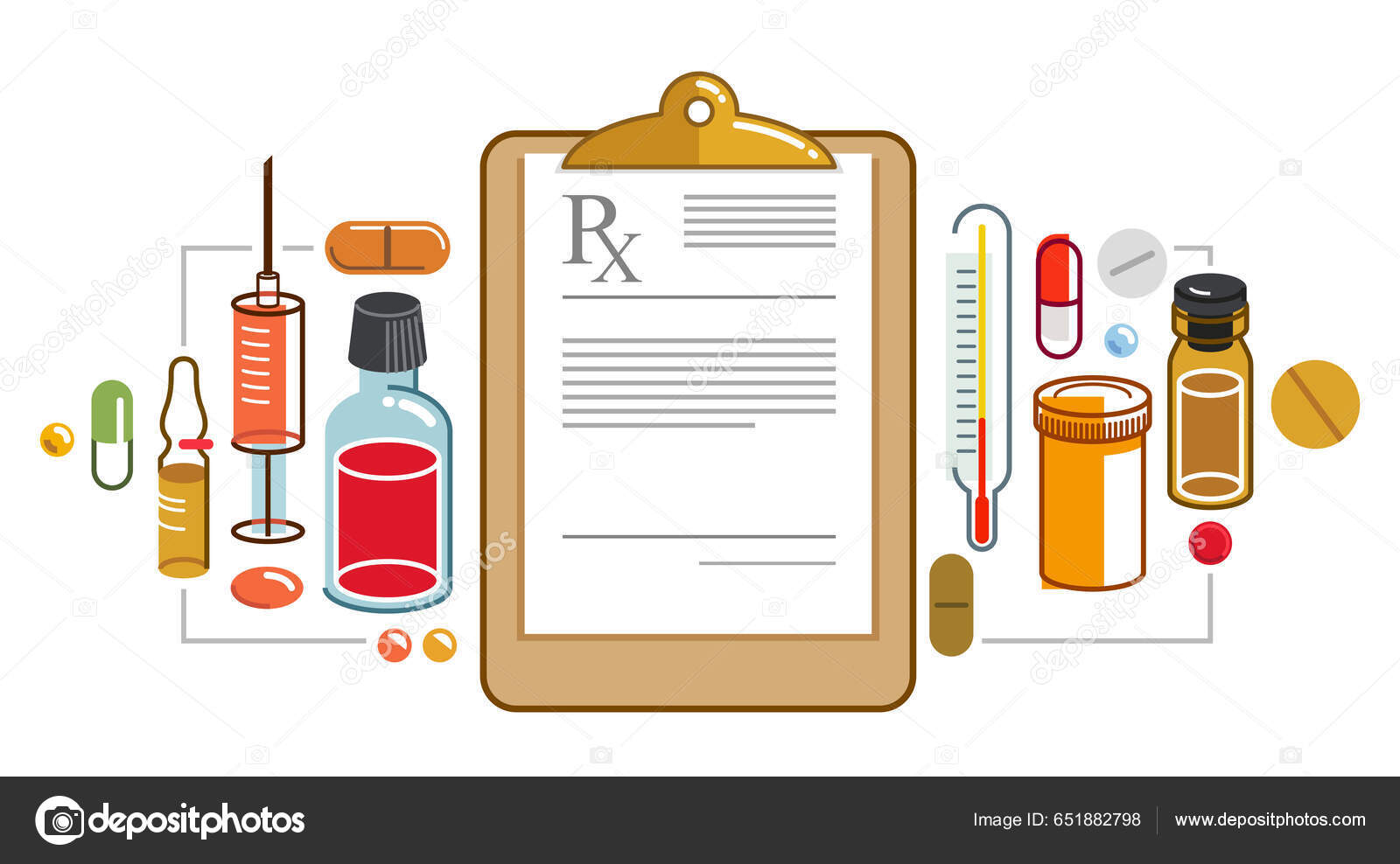 Medicina Farmácia Tema Garrafas Médicas Vetor Ilustração Isolado