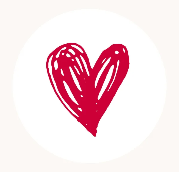 Logo Icône Vectoriel Coeur Dessiné Main Symbole Coeur Peint Par — Image vectorielle