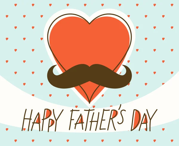 Coeur Avec Moustaches Père Symbole Drôle Icône Vectorielle Concept Fête — Image vectorielle