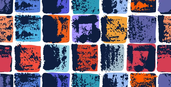 Öreg Csempe Vektor Zökkenőmentes Háttér Rozsdás Grunge Textúra Végtelen Mozaik — Stock Vector