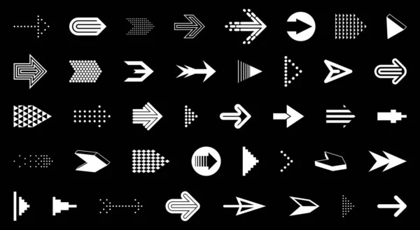 Arrows Vector Big Set Different Shapes Styles Concepts Cursors Icons — Stock Vector