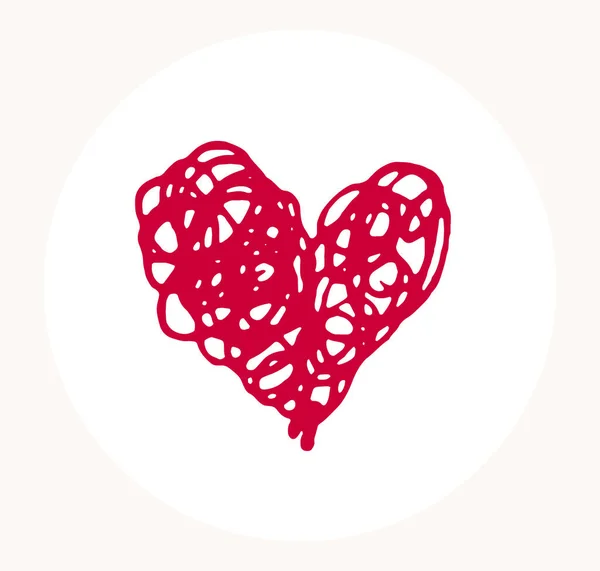 Hand Drawn Heart Vector Logo Icon Brush Stroke Painted Heart — Stock Vector