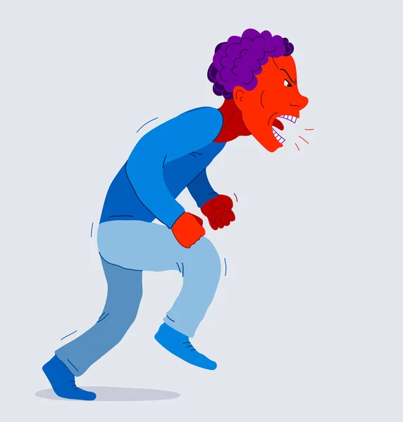 Агрессивный Человек Психологический Насильник Вектор Иллюстрации Крик Крик Ссоры Насильственными — стоковый вектор
