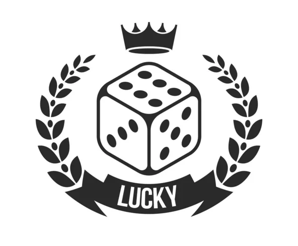 Lucky You Vector Poster Dice Showing Best Number Six — Stockvector