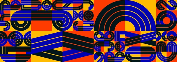 Naadloos Patroon Met Geometrische Elementen Vector Trendy Design Kleurrijke Typografie — Stockvector