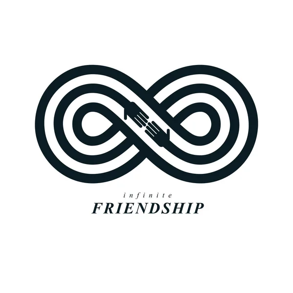 Amici Sempre Simbolo Eterna Amicizia Concettuale Vettore Isolato Priorità Bassa — Vettoriale Stock