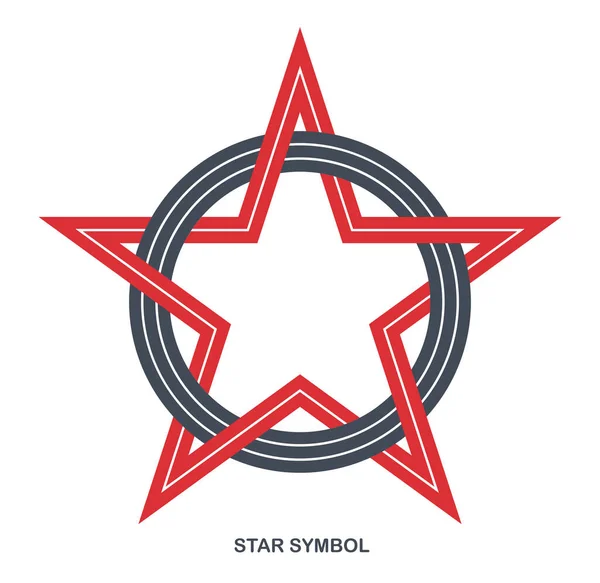 Линейный Векторный Логотип Эмблема Звезды Изолированы Белом Фоне Пятиугольный Пятиугольный — стоковый вектор