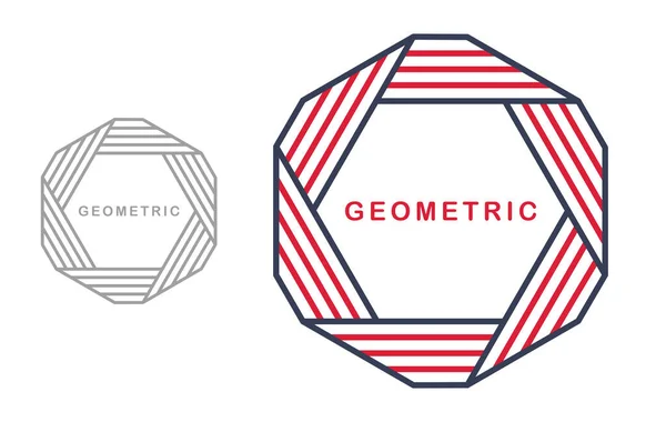 Astratto Logo Vettoriale Geometrico Isolato Bianco Disegno Grafico Lineare Simbolo — Vettoriale Stock