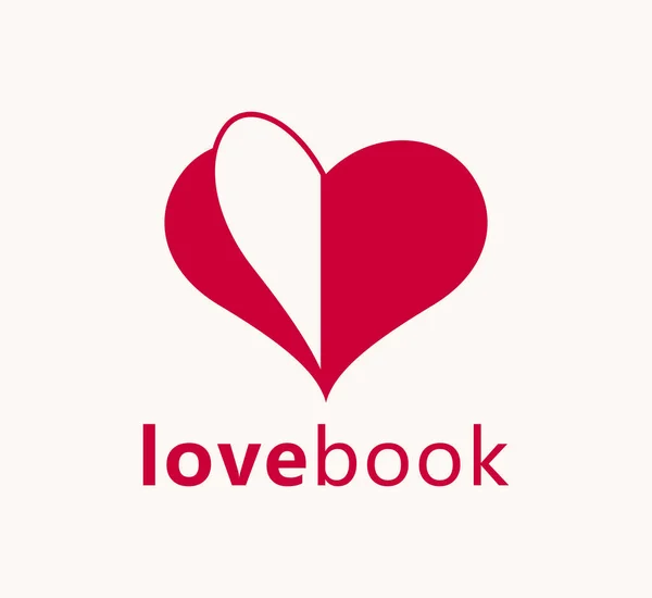Herz Offen Wie Ein Buch Oder Eine Broschüre Mit Ausgebreiteten — Stockvektor