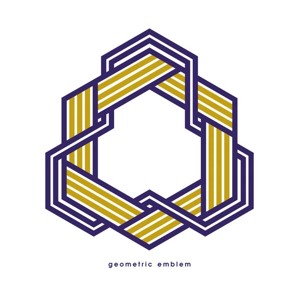 Geometrische Vector Lijn Kunst Logo Geïsoleerd Witte Abstracte Lineaire Hedendaagse — Stockvector