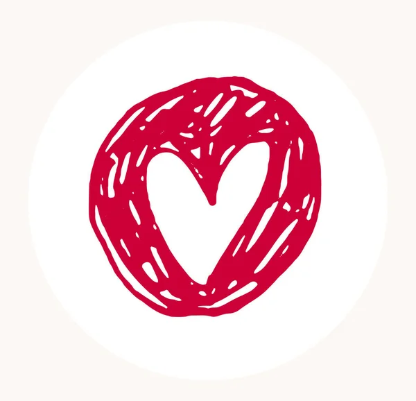 Ručně Kreslené Srdce Vektorové Logo Nebo Ikona Tahy Štětcem Malované — Stockový vektor