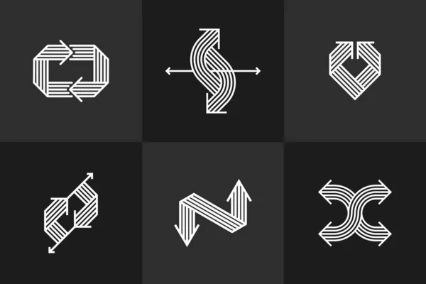 Arrow Vector Original Logos Set Isolated Pictogram Symbol Double Arrows — Image vectorielle