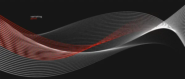 Smooth Relaxing Shape Vector Abstract Background Wave Flowing Particles Curve — Stock vektor