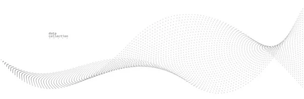 Дизайн Вектора Потока Серых Воздушных Частиц Абстрактный Фон Массивом Струящихся — стоковый вектор