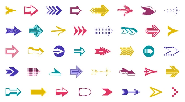 Arrow Symbols Big Set Different Shapes Styles Concepts Cursors Icons — Stock Vector