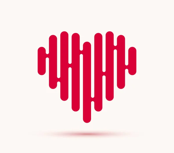 ハート幾何学的線形ロゴベクトルアイコンまたはロゴタイプ グラフィックデザイン現代的なスタイル要素 愛のケアと慈善幾何学的シンボル — ストックベクタ