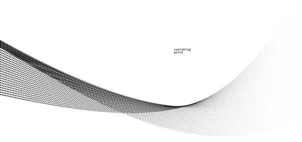 流动消失的粒子波矢量抽象的背景 弯曲的线条点点在运动中令人放松的图解 烟一般的图像 — 图库矢量图片