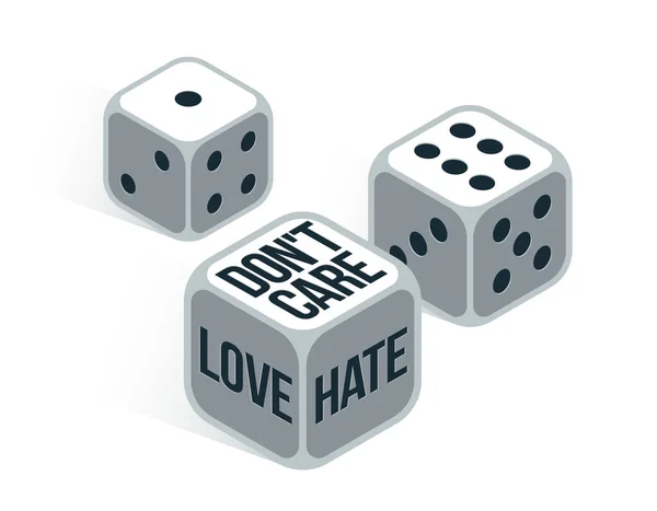 Miłość Nienawiść Emocje Relacjach Miłosnych Wektor Ilustracji Moment Gdy Partner — Wektor stockowy