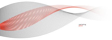 Pürüzsüz ve rahatlatıcı şekil vektörü soyut arkaplan akışkan parçacık dalgası, hareket halindeki eğri çizgiler, kırmızı ve siyah sükunet ve yumuşak resim.