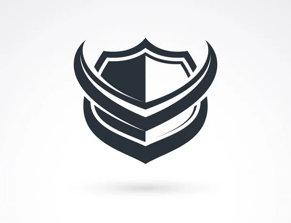 Shield Logo Vector Munitie Bescherming Symbool Antivirus Sport Thema Verzekering — Stockvector
