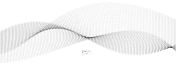 Αφηρημένο Διάνυσμα Φόντο Καπνού Κύμα Που Ρέει Σωματίδια Κύκλους Ανοιχτό — Διανυσματικό Αρχείο