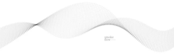 アブストラクトベクトル煙の背景 流れる円粒子の波 ライトグレーの抽象的なイラスト 滑らかで柔らかいデザイン リラックスした画像 — ストックベクタ