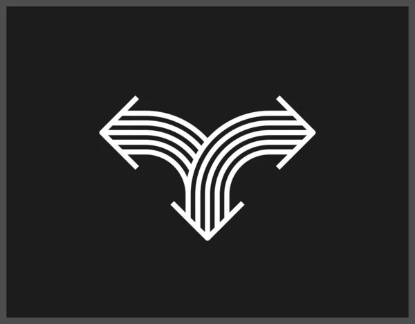Arrow Vector Original Logo Isolated Pictogram Symbol Double Arrows Dynamic —  Vetores de Stock
