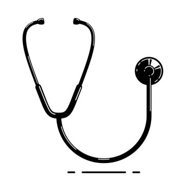 Stetoskop vektör basit simgesi beyaz arkaplan üzerinde izole.