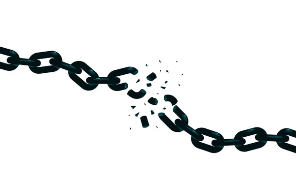 Breaking Chain Freedom Freedom Concept Vektor Illustration Plakatstil Befreiung Schwachgliederkonzept — Stockvektor