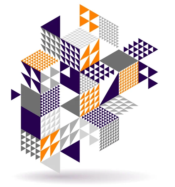 Abstract Vectorkunst Met Isometrische Kubussen Geometrische Achtergrond Art Blokken Met — Stockvector