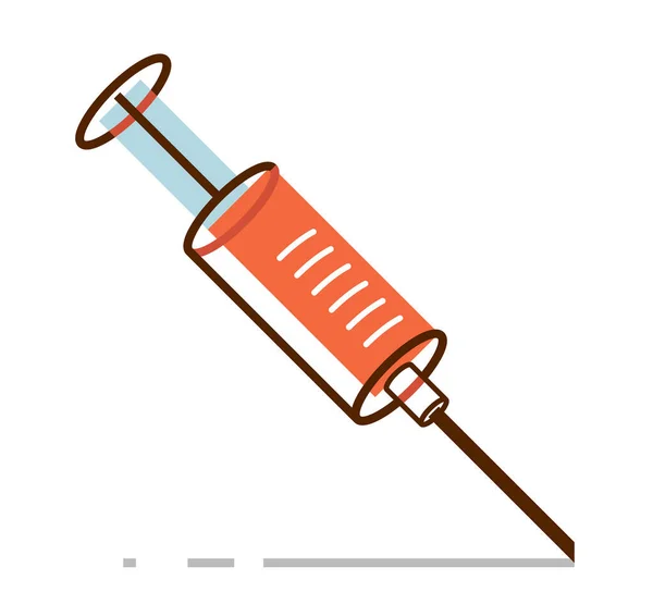 Vacinação Tema Vetor Ilustração Uma Seringa Isolada Sobre Branco Epidemia — Vetor de Stock