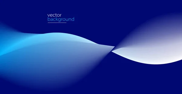 Curve Shape Flow Vector Abstract Background Dark Blue Gradient Dynamic — Stockvektor