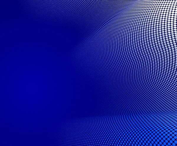 ドットベクトル抽象背景 パースフローの濃い青の点 マルチメディア情報のテーマ ビッグデータ技術のイメージ クールな背景 — ストックベクタ