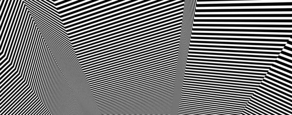 Abstract Vector Lijnen Achtergrond Zwart Wit Lineair Perspectief Dimensionaal Optisch — Stockvector