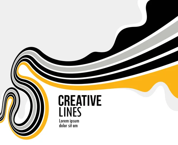 Creative Lines Vector Abstract Background Perspective Linear Graphic Design Composition — Stock Vector