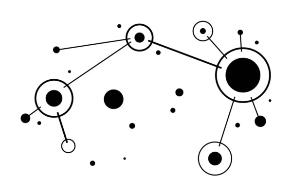抽象ベクトル技術テーマの背景と接続円 幾何学的なデザイン線形接続 ソフトウェアネットワークシステム — ストックベクタ