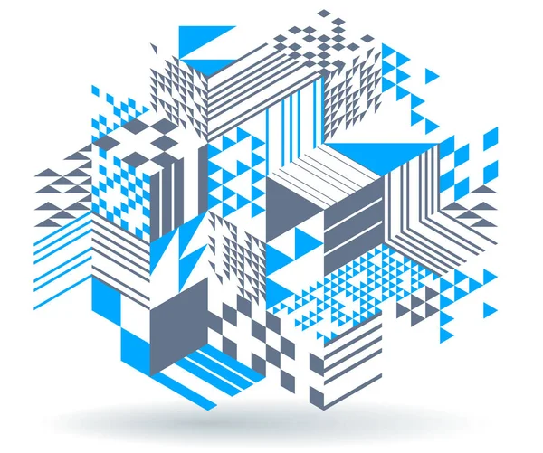 Vetor Azul Abstrato Fundo Geométrico Com Cubos Diferentes Formas Rítmicas — Vetor de Stock
