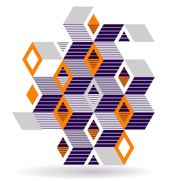Abstrakcyjna Sztuka Wektorowa Trójwymiarowym Izometrycznym Tłem Geometrycznym Kostek Bloki Art — Wektor stockowy