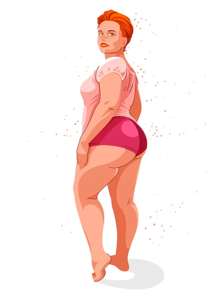Attrayant Sexy Taille Femme Isolée Sur Blanc Vectoriel Illustration Concept — Image vectorielle
