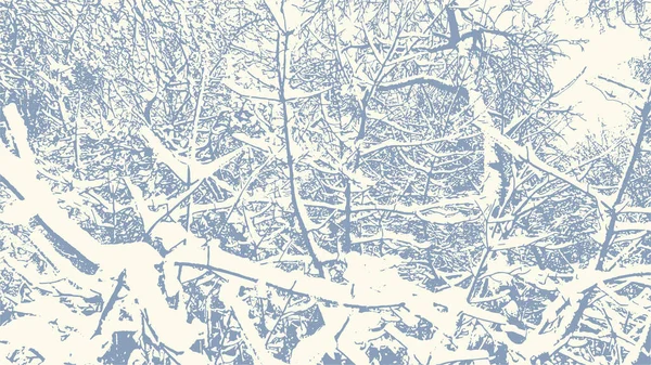 Baumzweige Mit Schnee Winter Textur Vektor Abstrakten Natürlichen Grunge Hintergrund — Stockvektor