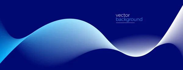 Smooth Flow Wavy Shape Gradient Vector Abstract Background Dark Blue —  Vetores de Stock