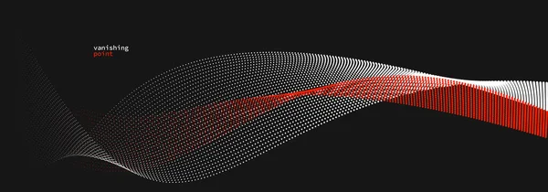 Abstract Background Vector Illustration Red Black Dots Motion Curve Lines — Stock vektor