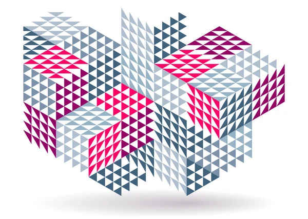 Абстрактные Векторные Обои Трехмерными Изометрическими Кубиками Блоки Геометрическая Конструкция Блоками — стоковый вектор